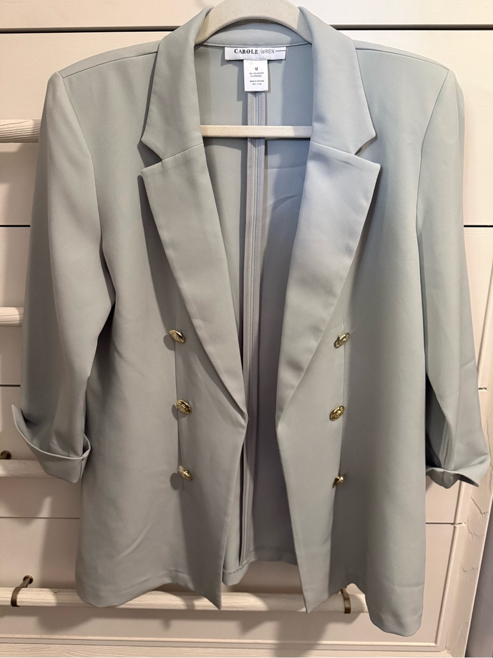 Women's Light Grey Double-Breasted Blazer